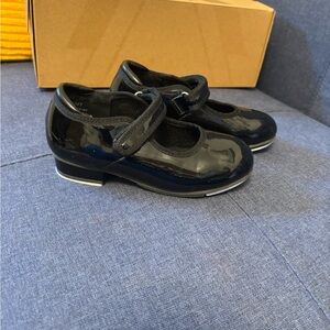 Kids Black Patent Leather Tap Shoes (Dance)